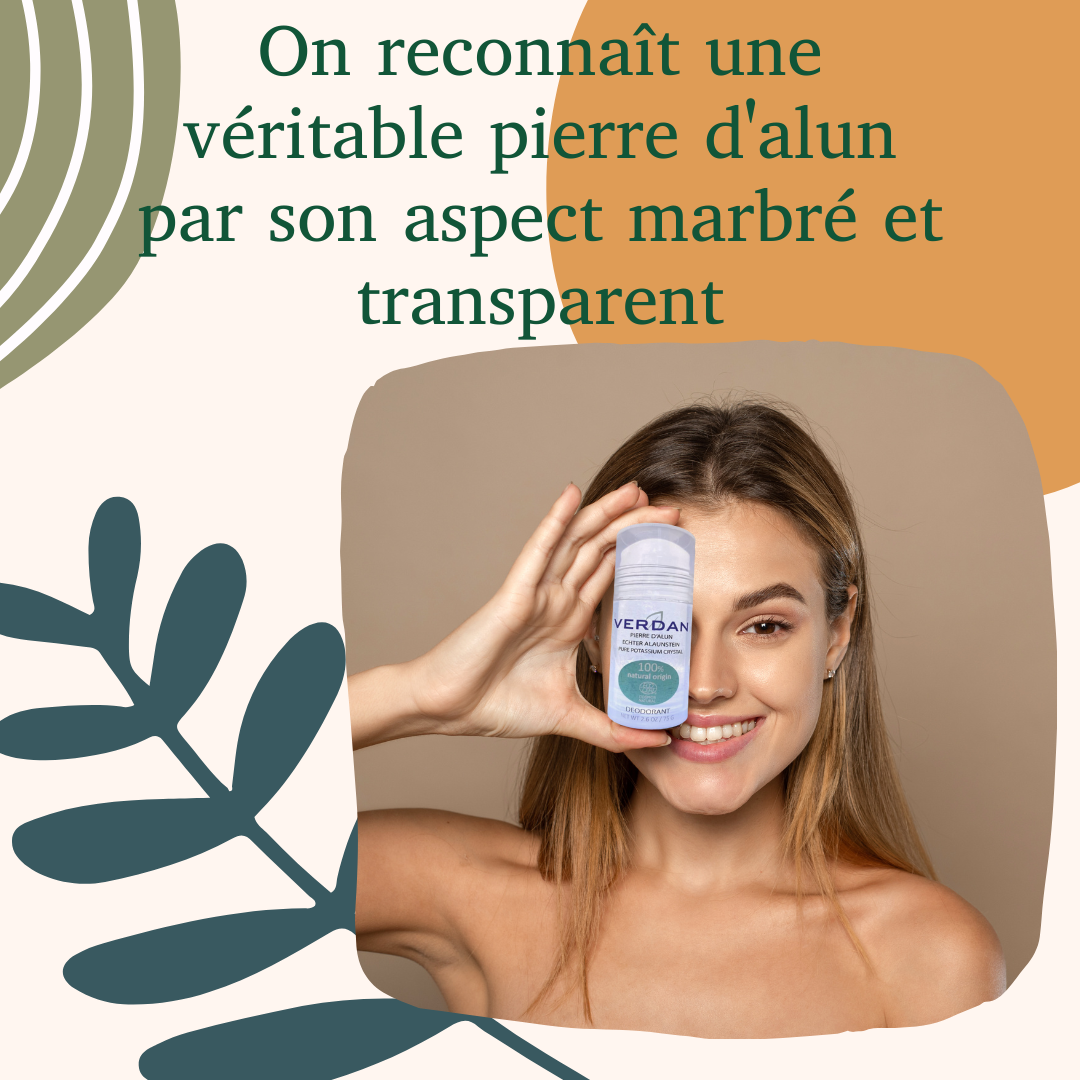 déodorant zéro déchet pierre d'alun marbrée