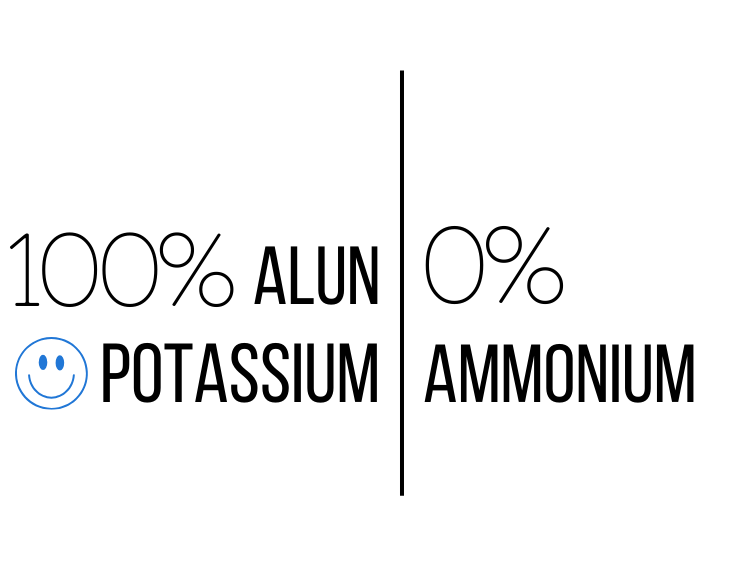 Logo 100% alun potassium 0% ammonium